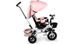 Rotating tricycle 360° Pink Delux with canopy ECOTOYS