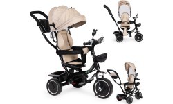 Trīsritenis ECOTOYS ar grozāmu sēdekli, smilškrāsas