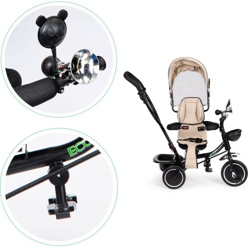 Trīsritenis ECOTOYS ar grozāmu sēdekli, smilškrāsas