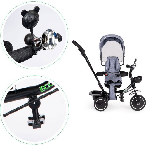 Trīsritenis ar grozāmu sēdekli un jumtiņu ECOTOYS