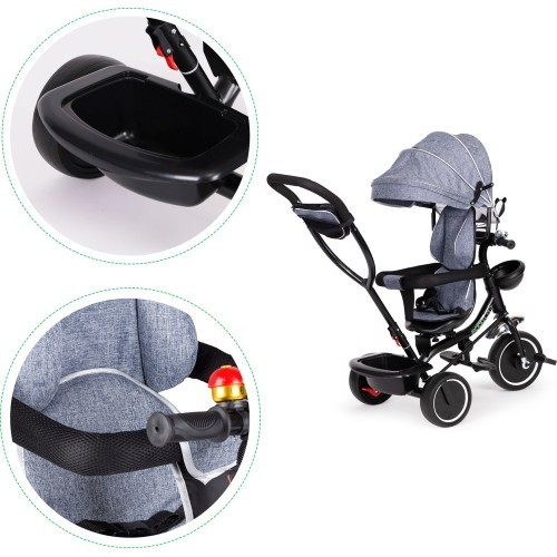 Tricycle with swivel seat canopy ECOTOYS