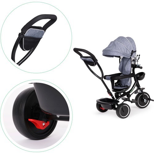 Trīsritenis ar grozāmu sēdekli un jumtiņu ECOTOYS