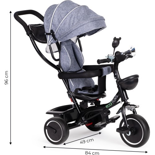 Tricycle with swivel seat canopy ECOTOYS