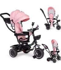 Trīsritenis ECOTOYS ar grozāmu sēdekli un stumjamo rokturi