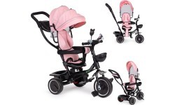 Трёхколёсный велосипед ECOTOYS с поворотным сиденьем и ручкой