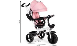 Trīsritenis ar grozāmu 360° sēdekli, rozā ECOTOYS