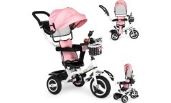 Трёхколёсный велосипед с поворотным козырьком и резиновыми колёсами ECOTOYS