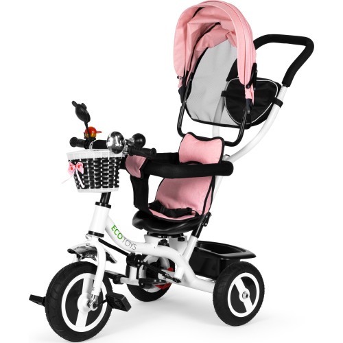 Trīsritenis ar grozāmu jumtiņu un gumijas riteņiem ECOTOYS