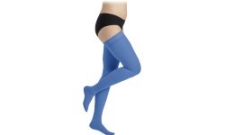 Zilas 1. kompresijas klases zeķes līdz augšstilbam sievietēm MAGIC COLORS by Sigvaris - M Plus - Normāls