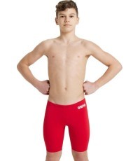 B Team Swim Jammer Solid Red-Whi 10-11 - 450