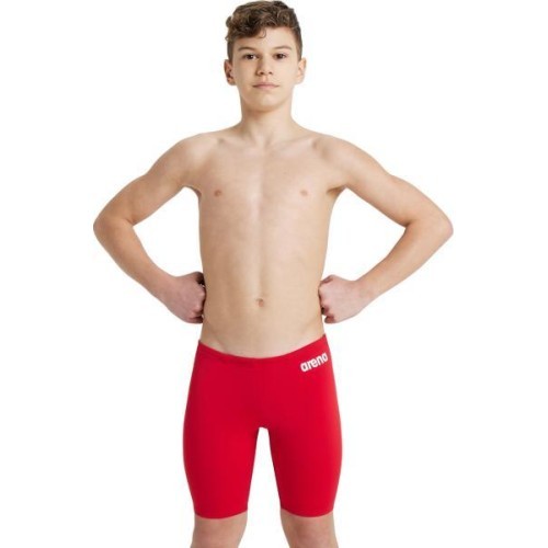 B Team Swim Jammer Solid Red-Whi 10-11 - 450