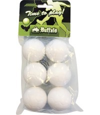 Белые мячи для настольного футбола Buffalo 36 мм, 6 шт.