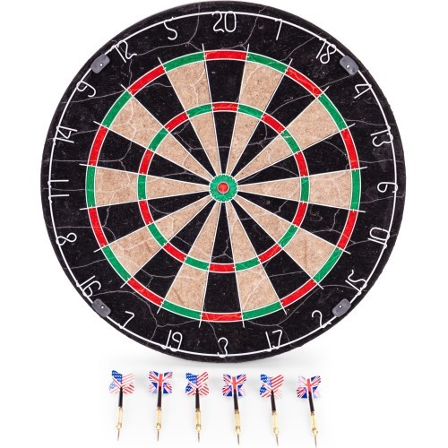 Dartboard, darts, sisal board, 46 cm, set of 6 darts