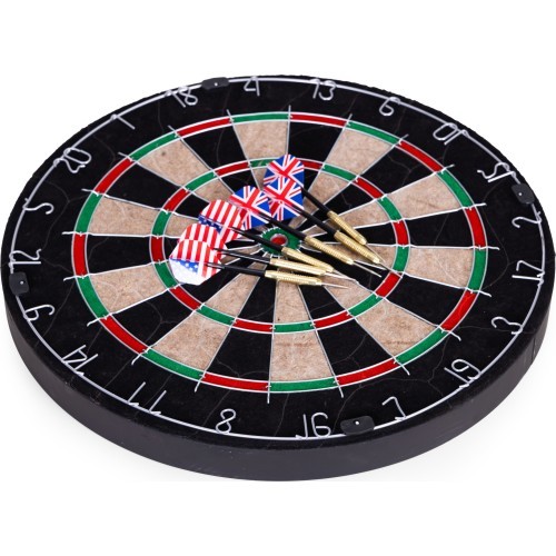 Dartboard, darts, sisal board, 46 cm, set of 6 darts