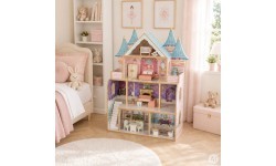 Деревянный кукольный домик замок Bella 4 этажа 5 комнат 15 предметов мебели ECOTOYS