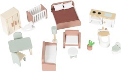 Деревянный кукольный домик замок Bella 4 этажа 5 комнат 15 предметов мебели ECOTOYS
