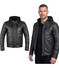 Leather Motorcycle Jacket W-TEC Murayo II - Black