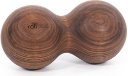 rollholz dubultā masāžas bumba, riekstkoks, 10 cm