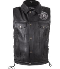 Ādas motociklista veste W-TEC Highstake - Melna