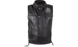 Ādas motociklista veste W-TEC Highstake - Melna