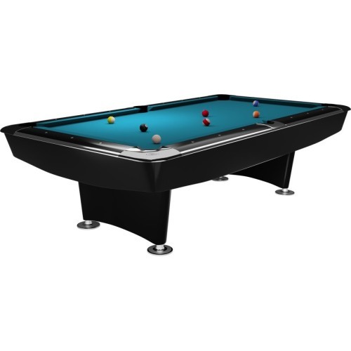 Бильярдный стол Dynamic II, глянцевый чёрный, пул, 9 футов, сукно Simonis 860 tournament blue