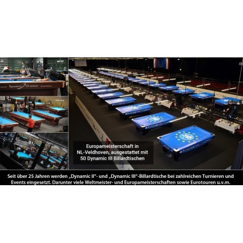 Billiard Table Dynamic II, shining black, Pool, 9 ft, Simonis 860 tournament blue