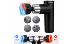 Массажный пистолет с насадкой для нагрева/охлаждения inSPORTline ChillFrost • 1800 мАч • 1600–2800 об/мин • До 6 мм - Чёрный