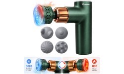 Masāžas pistole ar sildāmu/dzesējošu uzgali inSPORTline ChillFrost • 1800 mAh • 1600–2800 RPM • Līdz 6 mm - Zaļš