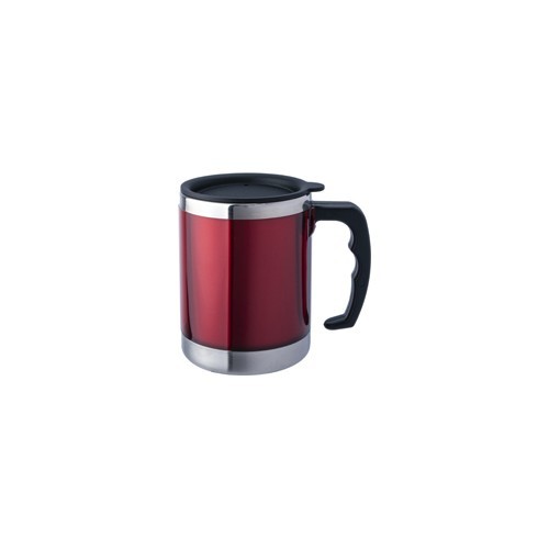 Termokrūze BasicNature Stainless Steel Beaker MUG, 0,42L, sarkana