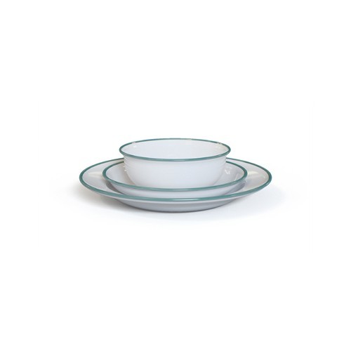 Emaljēts šķīvis Origin Outdoors Ocean, 26 cm, balts