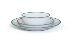 Emaljēts šķīvis Origin Outdoors Ocean, 26 cm, balts