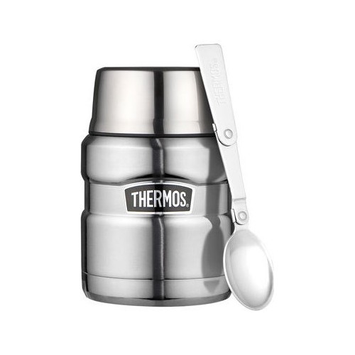 Термос для еды King 0,47л, сталь, с ложкой