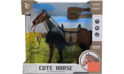 Brown Horse with Black Mane + Accessories