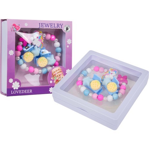 Pink Flower Unicorn Jewelry Set