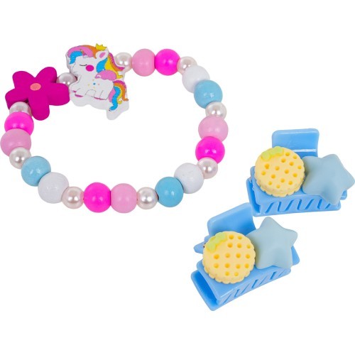 Pink Flower Unicorn Jewelry Set