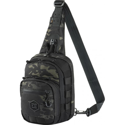 M-Tac Cross Bag Slim Elite Hex soma, kamuflāža/melns