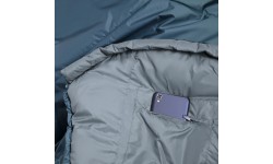 Спальный мешок Alpinus Fiber Pro WS 1300, правый, шалфейный