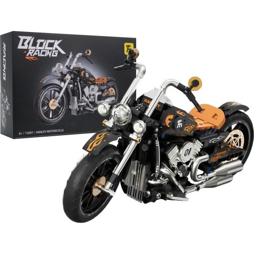 Motocikla konstruktors, melns, 455 detaļas