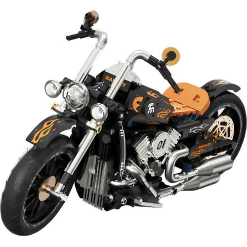 Motocikla konstruktors, melns, 455 detaļas