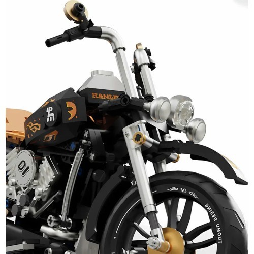 Motocikla konstruktors, melns, 455 detaļas