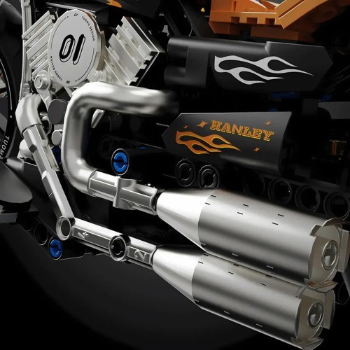 Motocikla konstruktors, melns, 455 detaļas