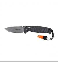 Ganzo G7412P-BK-WS folding knife with whistle.