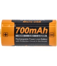 Аккумулятор Fenix ARB-L16UP с USB-зарядкой (16340 RCR123, 700мАч)