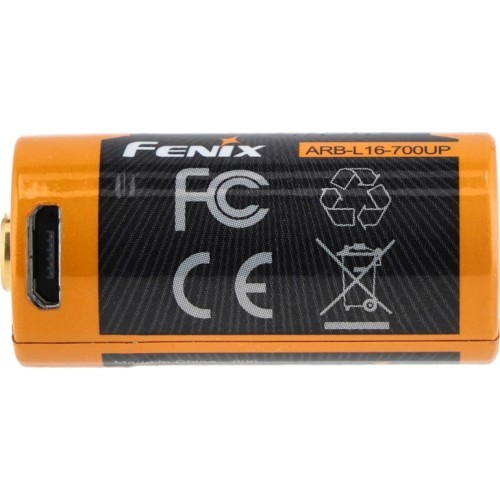 Аккумулятор Fenix ARB-L16UP с USB-зарядкой (16340 RCR123, 700мАч)