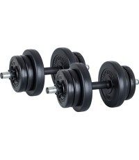 Interchangeable weight cement dumbbell set inSPORTline 2x10kg