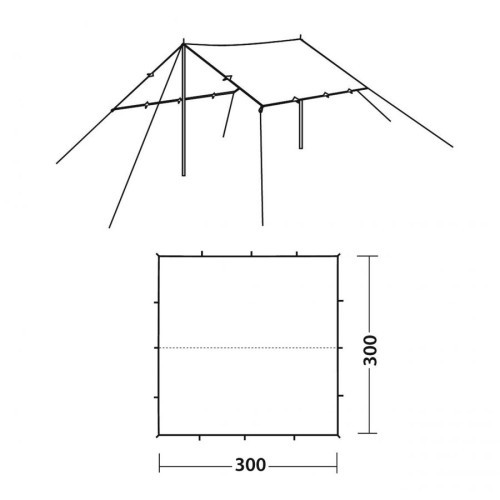Robens pārgājienu tents 3 x 3, zils