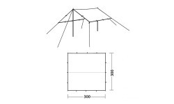 Robens pārgājienu tents 3 x 3, zils