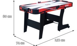 Gaisa hokeja galds AirHockey, sarkans, 152x74x80 cm