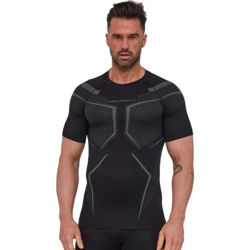 Мужская футболка с коротким рукавом Brubeck Dry SS1466M - Черный/графитовый