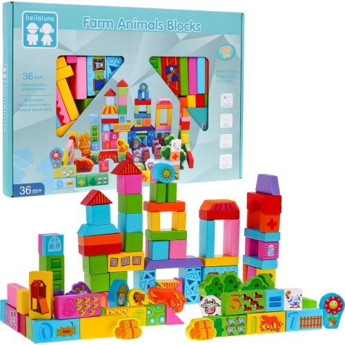 Wood Brick Set 100pcs
